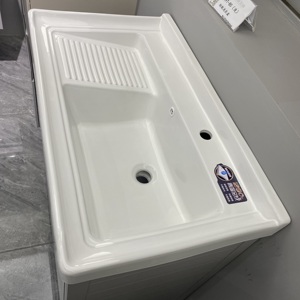 <span class=keywords><strong>Lavabo</strong></span> da Parete in Ceramica Porcellanata Rettangolare WJL di Alta Qualità per Bagno Moderno, Facile da Pulire e Liscio - Product Image 6