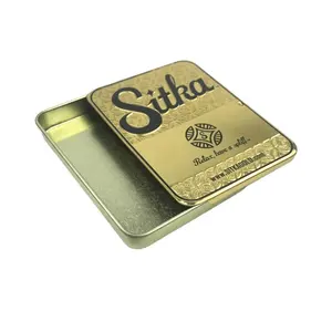 Custom printed wholesale small sliding pill tin box 90x69x11mm slide cigarette case slider top tin can