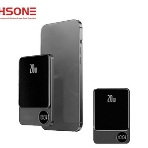 Mini Banco de Energía Portátil de 5000 mAh con Carga Inalámbrica Magnética, Pantalla LED, Salida de 20 W, Ultra Delgado, Diseño Metálico Q9 para Uso en Exteriores - Product Image 1