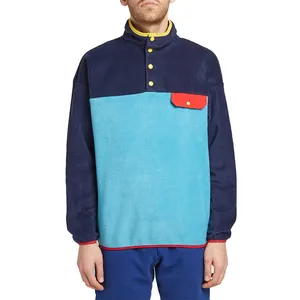 Pullover Jacket Varsity Mock Neck Fleece Hoodie Men Kids Heavyweight Breathable 500 Gsm 100% Patchwork Zip up 100 Cotton Woven