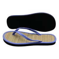 Sandales plates unisexes LA06, tongs d'été, chaussures en paille de bambou anti-odeurs, chaussures en rotin naturel, douces, de haute qualité, tendance