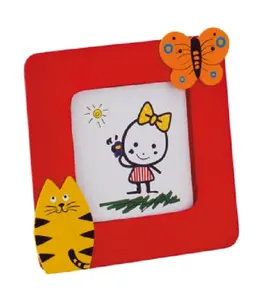 Customized logo mini children cartoon wooden baby photo frame