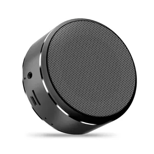 Customized Microphone Power Aluminum Alloy Mini Round Wireless Bluetooth Speaker