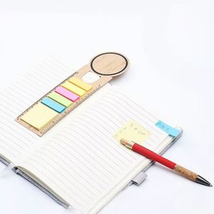 Ensemble de notes autocollantes mignonnes avec logo personnalisé, cadeau promotionnel, marque-page en bambou et règle autocollante - Product Image 3