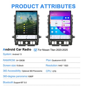 ระบบนำทางในรถยนต์ Android หน้าจอ 15.6 นิ้ว ระบบนำทาง GPS อัตโนมัติสำหรับ Nissan Titan ปี 2020-2025 เครื่องเล่น BT 8+128GB - Product Image 5