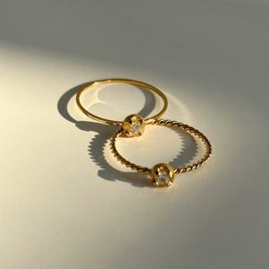 Кольцо женское <span class=keywords><strong>2026</strong></span> Dazan, новинка осенне-зимней коллекции, модное, с покрытием из 18-каратного золота PVD, из нержавеющей стали, минималистичное, элегантное, с инкрустацией цирконом, 2 дизайна - Product Image 4