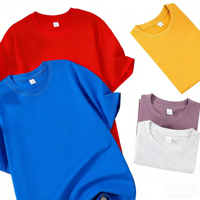 T-shirt Homme Personnalisé 100% Coton Tricoté Uni Coupe Droite Épaules Tombantes 230g Anti-Plis Séchage Rapide Écologique Vente en Gros