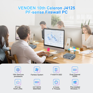 Mini <span class=keywords><strong>PC</strong></span> 600 de fábrica con diseño de 211 gráficos J4125 DDR4 4 * i210/2,5/1. 1G Lan 16GB nueva computadora de escritorio para estudiantes en casa HD HDD - Product Image 5