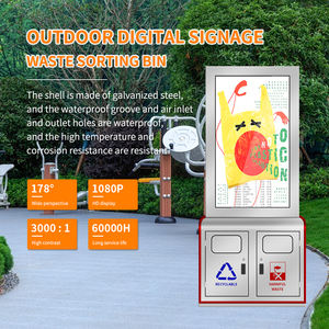 City Street Smart Sorting Contenedores de basura de 2 compartimentos Energía solar Doble desplazamiento Publicidad Caja de luz LED Cubo de basura - Product Image 2