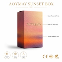 Boîte de parfum de luxe OEM ODM, boîte rigide personnalisée en lin texturé dégradé, intérieur en éponge, emballage cadeau écologique fait main