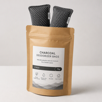 FYD – Lot de 2 désodorisants écologiques en charbon de bambou purifiant, en tissu maillé respirant 75g, pour chaussures et usage domestique