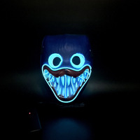 Masque facial lumineux LED pour fête costumée, masque néon LED personnalisé OEM pour la vente en gros, fête d'Halloween, rave, cosplay, événement, masque Poppy