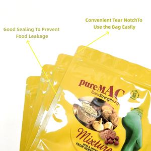 Maßgefertigter Wiederverschließbarer Lebensmittelverpackungsbeutel Feuchtigkeitsbeständiger Aluminiumfolie-Mylar-Beutel für <span class=keywords><strong>Maca</strong></span>-Pulver Getrocknete Früchte Snacks - Product Image 4