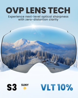 Masque de ski et de snowboard OutdoorMaster PRO avec verres magnétiques, protection UV CE, lunettes de sécurité, monture noir-gris, verre gris VLT 10%