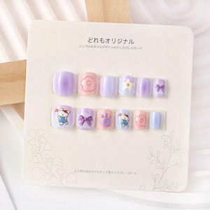 <span class=keywords><strong>Faux</strong></span> ongles courts en ABS 5D mignons en relief, motif floral, couverture complète, manucure <span class=keywords><strong>kawaii</strong></span>, <span class=keywords><strong>faux</strong></span> ongles artificiels pour enfants, garçons et filles - Product Image 4