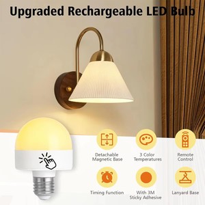 <span class=keywords><strong>LED</strong></span> Wiederaufladbare E26/E27 SMD Glühbirnen mit Fernbedienung, Timer & Dimmbar, 3 Farbtemperaturen - Product Image 6