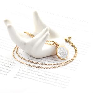 Collar de Acero Inoxidable para Mujer, Joyería Religiosa con Colgante - Product Image 4