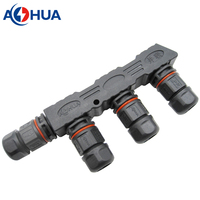 Connecteurs étanches AOHUA de type 2 broches 10A 2, 3, 4 voies IP68 pour faisceau de câbles de distribution et répartiteur d'alimentation LED PA66