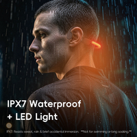 Headphone Olahraga Konduksi Tulang dengan Desain Eksklusif LED Strip Cahaya, Tahan Air IPX7, Earbuds Nirkabel BT6.0