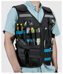 Gilet d'Électricien Multi-Poches Réfléchissant, Imperméable et Durable, Protection de Sécurité, Service OEM, Respirant, Réglable, 150 lb - Product Image 1