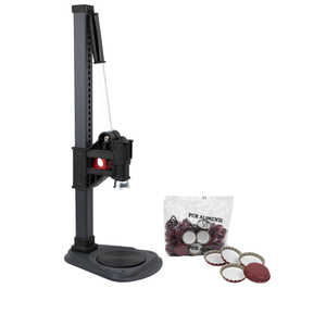 Tappatrice per Bottiglie a Leva con Colonna in Acciaio Zincato per Tappi a Corona da 26 mm, Kit per Birra Fatta in Casa da 100 Tappi - Product Image 1