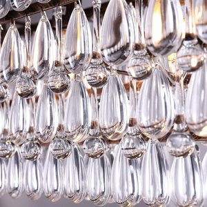 Lámpara de Techo Rectangular de Cristal con Acabado Dorado, LED E26, 3500K, Luz Blanca Cálida, para Sala de Estar, Altura Ajustable, Ra90, CRI 25000H - Product Image 3