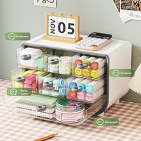 Boîte de rangement multifonctionnelle de bureau à 7 compartiments en plastique ABS, design moderne et minimaliste, grande capacité, organiseur pour cosmétiques et papeterie