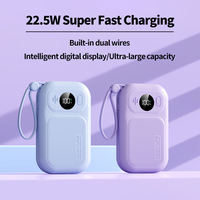 Nouveau produit 20000mAh haute capacité PD22.5W/35W charge rapide Portable batterie externe d'urgence en plein air câble intégré chargeur de téléphone