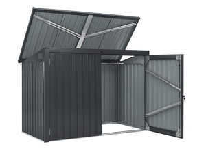 3'x7'ft in metallo mobile Design del tetto a spiovente e chiusura a chiave giardino esterno intelligente contenitore della spazzatura negozio all'aperto - Product Image 4