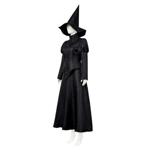 Disfraz de bruja malvada de última moda para mujer, talla M, negro, vestido de juego de rol para Halloween, conjunto de falda, top y sombrero - Product Image 2