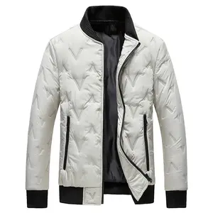 Chaqueta corta informal para hombre, moda urbana, sencilla, a prueba de viento y cálida, gruesa, acolchada, Top