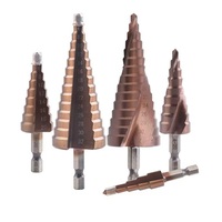 Usine de haute qualité HSS-Co M35 flûte droite cône à tige hexagonale titane embouts étagés perceuse multifonctionnelle