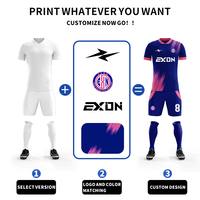 Hochwertige Maßgefertigte Himmelblaue Fußballtrikots Fan-Edition Atmungsaktiv Sublimiertes Silikon-Logo oder Stickerei Polyester Spandex