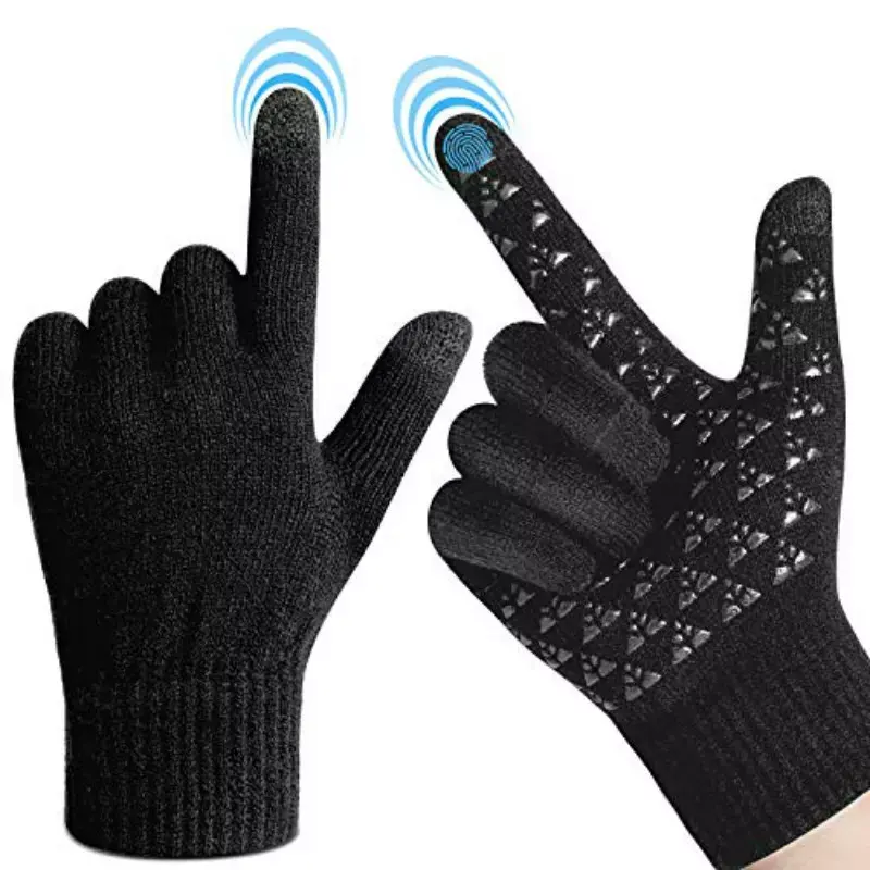 Fashion Gloves Outdoor Cycling Skiing Texting Touch Screen Mittens Soft Stretch Full Finger Thicken Winter Warm Gloves
