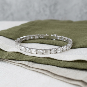 Pulsera de tenis de oro con diamantes naturales, diseño de esmeraldas y formas ovaladas, joyería fina de lujo, pulsera de gemas amarillas, regalo clásico - Product Image 4
