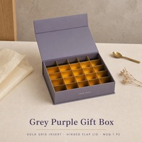 Boîte cadeau rigide personnalisée avec impression pour bijoux, cosmétiques, bougies, couvercle à charnière, insert en grille dorée, plusieurs compartiments, fabrication directe OEM