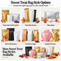 Sachet refermable personnalisé imprimé, de qualité alimentaire, pour chocolats, gaufrettes, mélanges de fêtes et assortiments de snacks