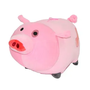 促销定制时尚软粉色猪玩具礼品漂亮毛绒电子毛绒玩具 & 定制