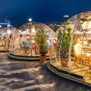 Tente gonflable en PVC blanc 3m 4m <span class=keywords><strong>5m</strong></span> 6m, dôme transparent avec porte et fenêtres pour cadre de cour - Product Image 3