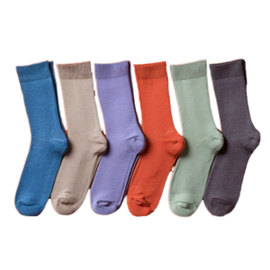 Crew <b>Socks</b> Solid Color Knitted Breathable Regular Style Adult Casual <b>Socks</b> in Blue Beige <b>Purple</b> Red Green Gray - Product Image 1