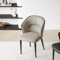 Nouvelle Chaise de Salle à Manger 2026 en Cuir Rembourré avec Dossier, en Fer Massif, Style Mid-Century Moderne, Durable et Imperméable, pour Hôtels et Appartements