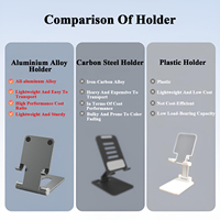 Support de téléphone portable/tablette pliable en alliage d'aluminium personnalisé, fixation magnétique, design anti-vibration réglable, portable pour bureau/salon