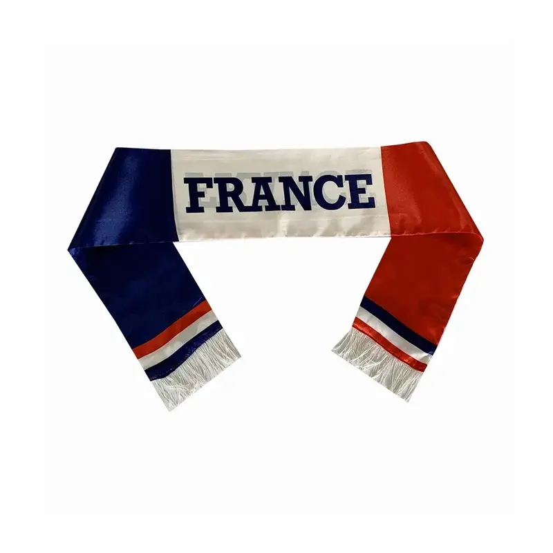 New Product Explosion 14*135CM Blue White Red Colors Polyester France Country Fan National Flag Scarf