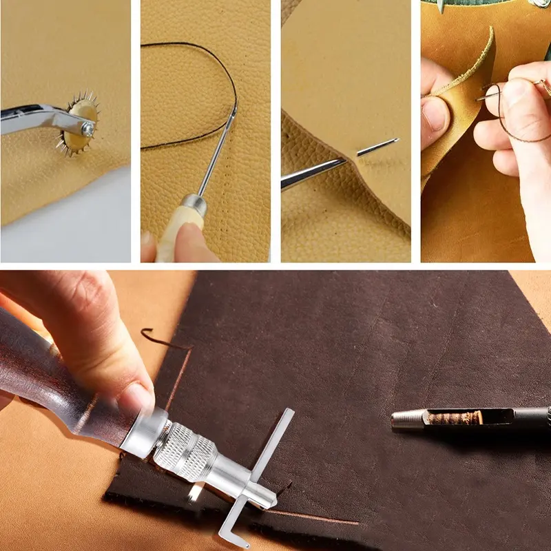 Miu016 kit de ferramentas para artesanato, ferramentas para trabalhar em couro e trabalho em artesanato