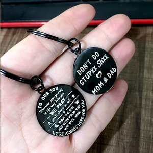 A mio figlio regalo non fare Stupxx accessori per ornamenti appesi popolari accessori portachiavi in metallo in lega di zinco portachiavi in metallo lettera - Product Image 5