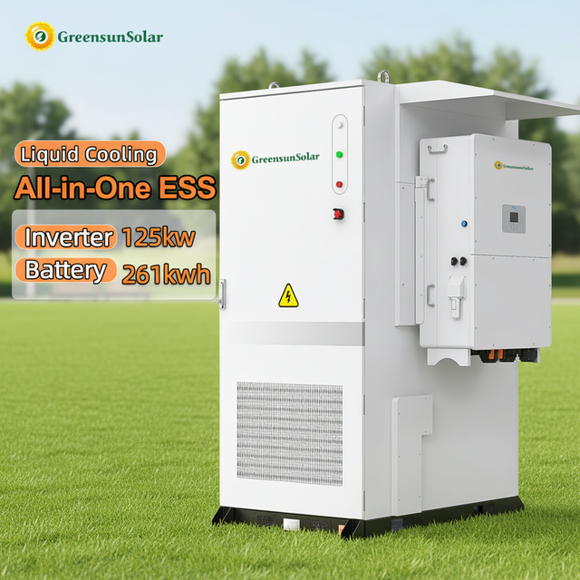 10 Years Warranty 100kw 125kw 261kwh Solar Lifepo4 Battery Cabinet Liquid Cooling Commercial Industrial Energy Storage System