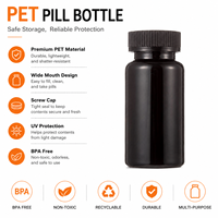 Bouteilles en plastique PET de 150 ml de haute qualité avec bouchon à vis, vides, pour la vente en gros, contenants pour comprimés de vitamines, emballages de médicaments