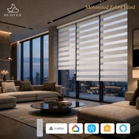 Persianas Inteligentes Zebra Ecológicas de Doble Capa con Motor, Compatibles con Google Alexa, Diseño Nuevo Directo de Fábrica para el Hogar