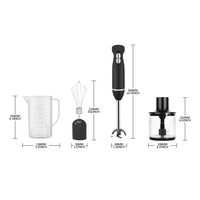 Mélangeur à immersion multifonction pour appareils ménagers Lames en acier inoxydable Source d'alimentation manuelle pour smoothies et purée