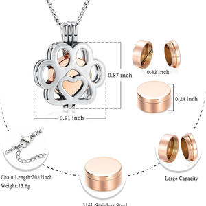 Paw paslanmaz çelik anıt madalyon Pet kremasyon takı <span class=keywords><strong>Ashes</strong></span> için küller için köpek ve kedi - Product Image 3